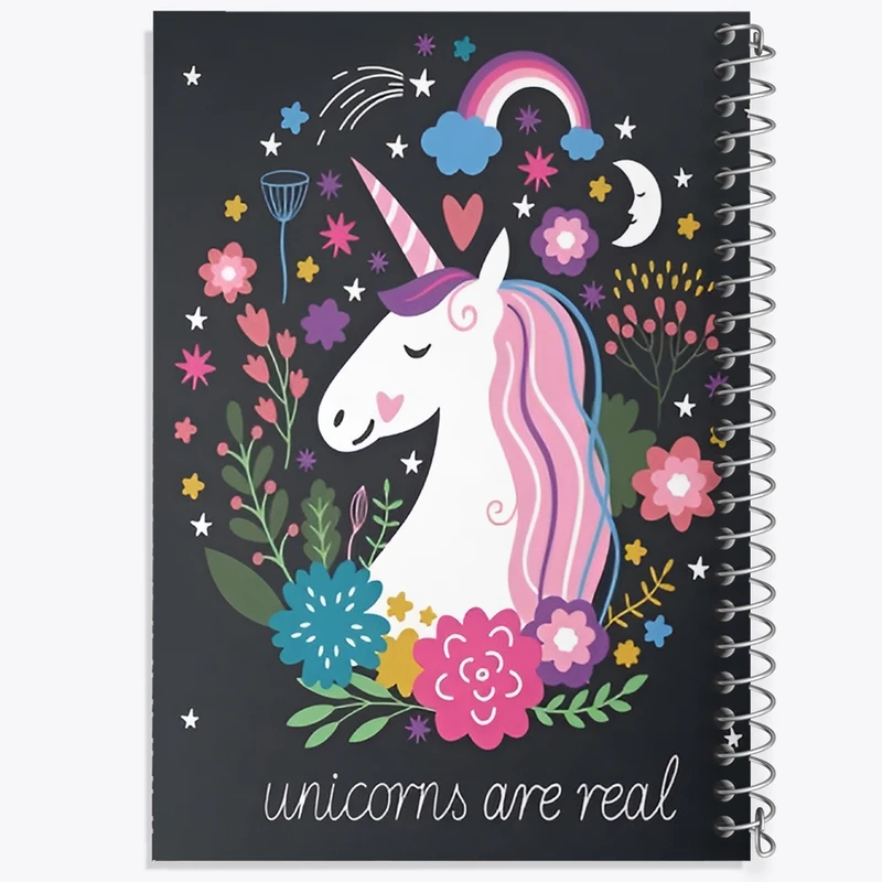 دفتر طراحی 50 برگ خندالو طرح اسب تک شاخ کد N3292