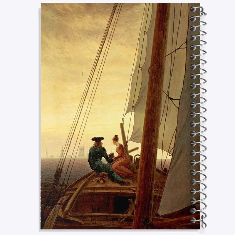 دفتر لیست خرید 50 برگ خندالو طرح نقاشی سوار بر قایق بادبانی اثر کاسپار دیوید فردریش کد F12497