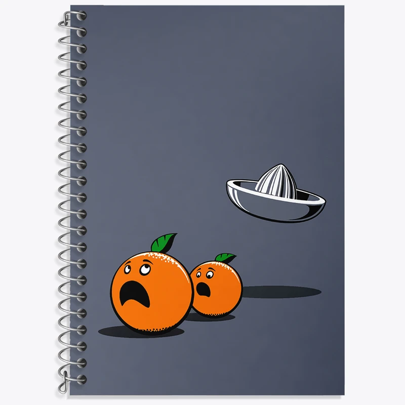 دفتر زبان 50 برگ خندالو مدل دو خط طرح پرتقال کد N7011