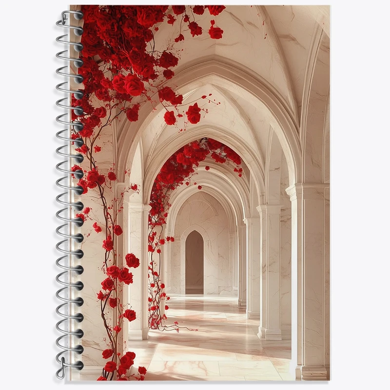 دفتر لغت 50 برگ خندالو طرح دالان گل کد F10693