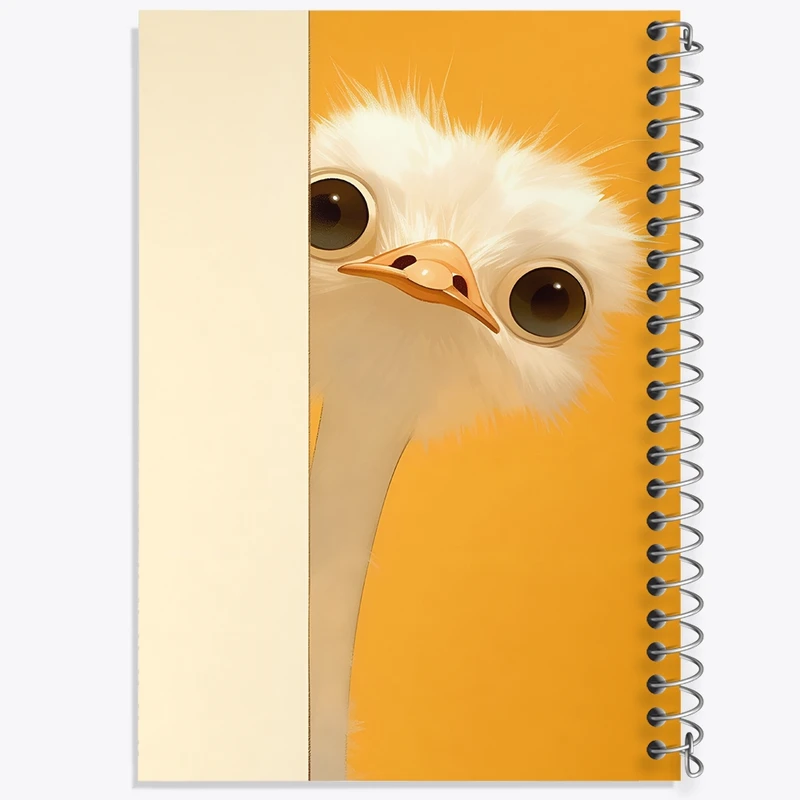 دفتر طراحی 50 برگ خندالو طرح شتر مرغ کد N2720