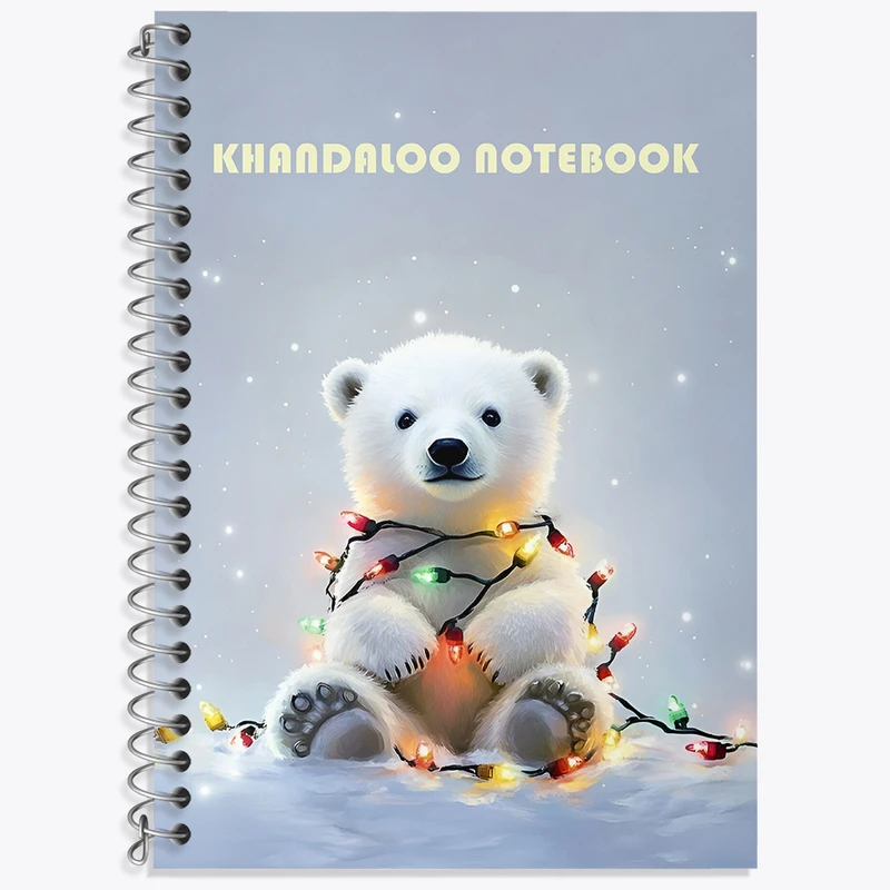 دفتر زبان 50 برگ خندالو مدل دو خط طرح خرس قطبی بانمک کد N6215