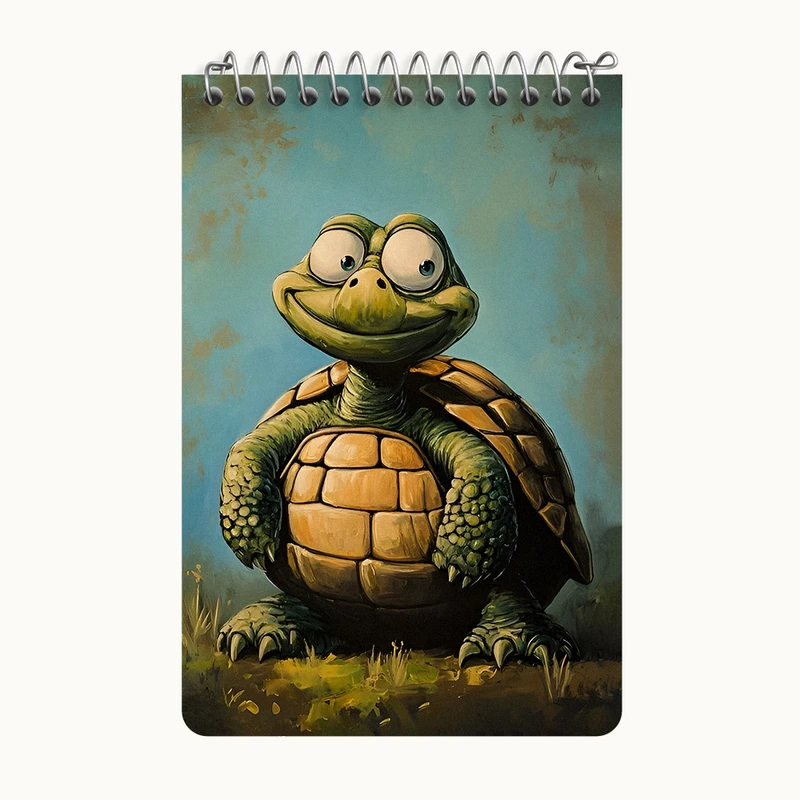 دفتر یادداشت 50 برگ خندالو طرح لاکپشت کد F8576