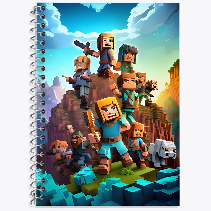 دفتر زبان 50 برگ خندالو مدل سه خط طرح ماینکرافت (Minecraft) کد F3516