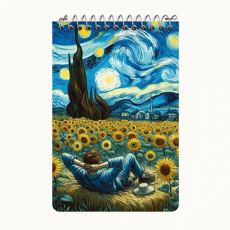 دفتر یادداشت 50 برگ خندالو طرح ونسان ونگوگ کد F8785