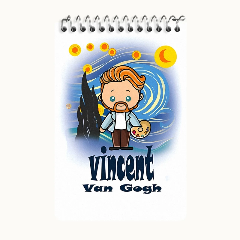 دفتر یادداشت 50 برگ خندالو طرح ونسان ونگوگ کد F12694