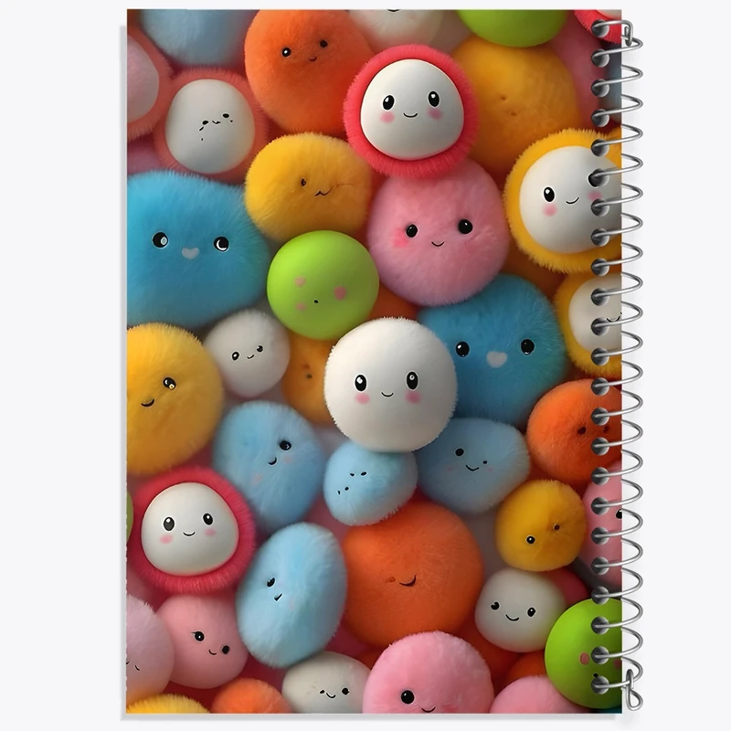 دفتر ژورنال نویسی 50 برگ خندالو مدل نقطه ای طرح ایموجی کیوت کد F4218