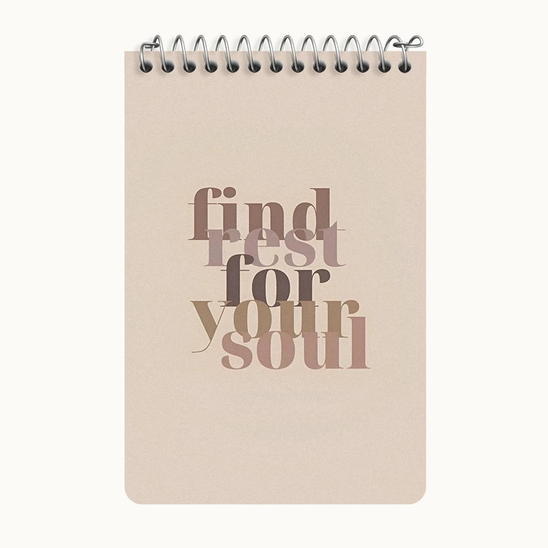 دفتر یادداشت 50 برگ خندالو طرح Find Rest For Your Soul کد F3918