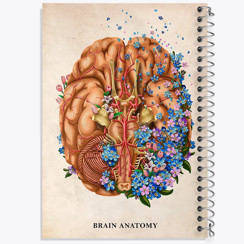 دفتر مشق 50 برگ خندالو طرح آناتومی مغز (Brain Anatomy) کد F14008