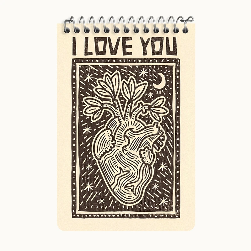 دفتر یادداشت 50 برگ خندالو طرح I Love You کد F10120