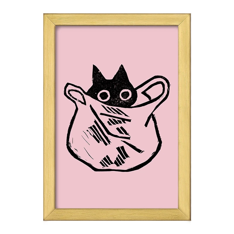 تابلو خندالو طرح گربه بامزه کد 8558