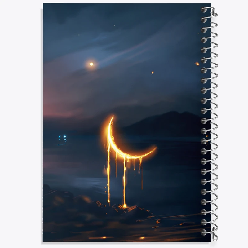 دفتر طراحی 50 برگ خندالو طرح ماه (Moon) کد F12558