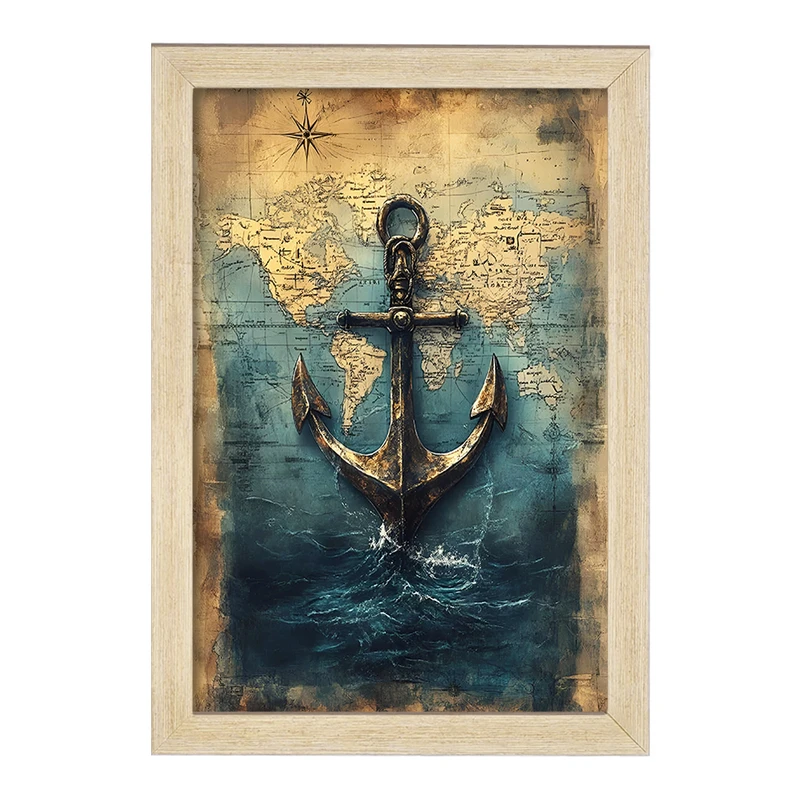 تابلو خندالو طرح لنگرقدیمی کشتی کد F13798