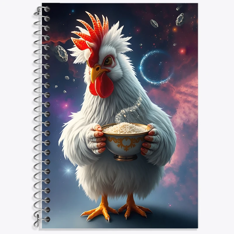 دفتر زبان 50 برگ خندالو مدل سه خط طرح خروس کد F11671