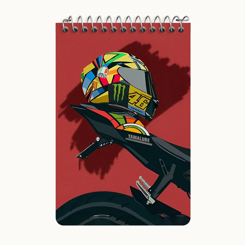 دفتر یادداشت 50 برگ خندالو طرح موتور و کلاه کاسکت کد F3013