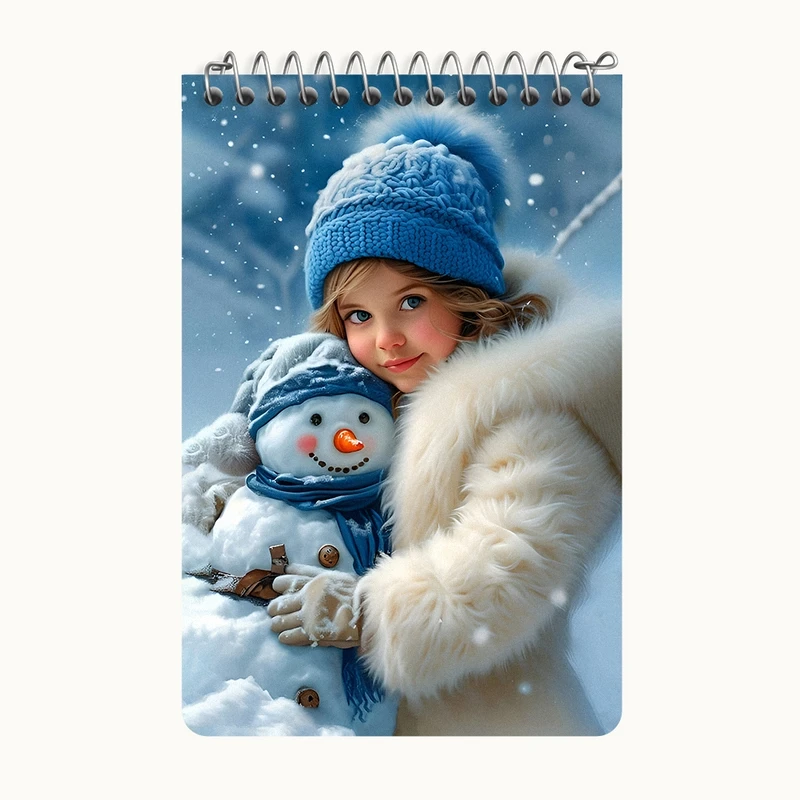 دفتر یادداشت 50 برگ خندالو طرح دختر و آدم برفی کد F7096