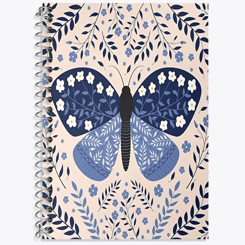 دفتر زبان 50 برگ خندالو مدل دو خط طرح پروانه کد N6889