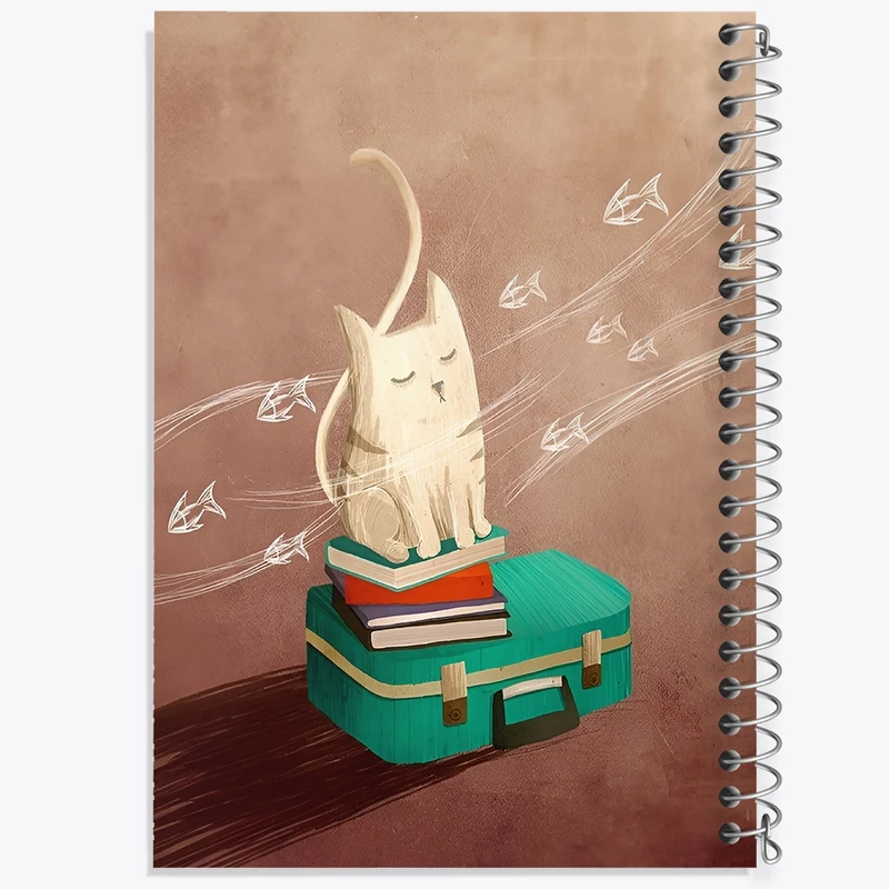 دفتر طراحی 50 برگ خندالو طرح گربه (Cat) کد N5676