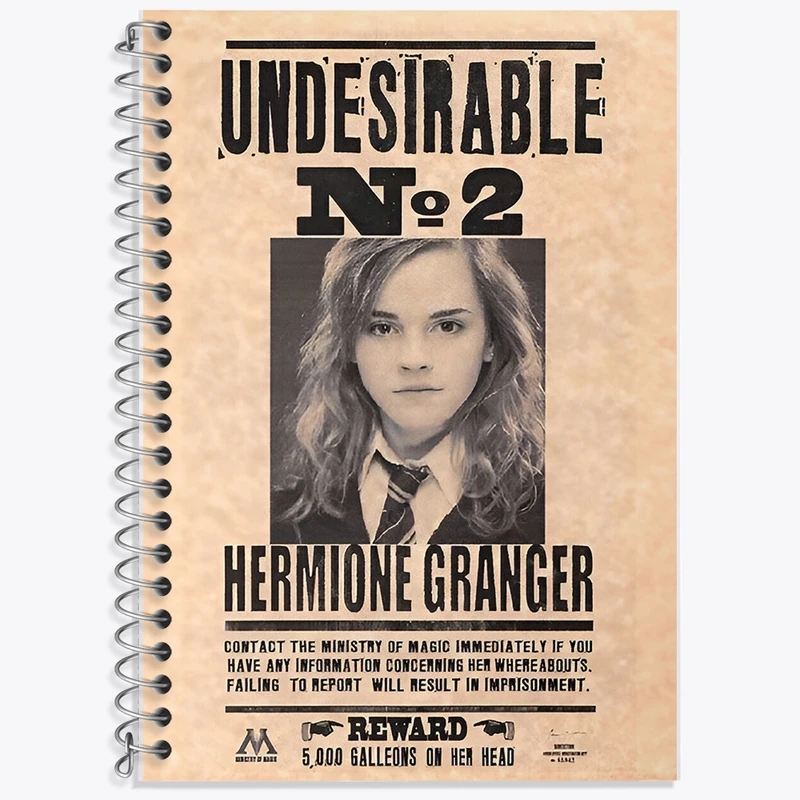 دفتر زبان 50 برگ خندالو مدل سه خط طرح هرماینی (Hermione) کد F8655