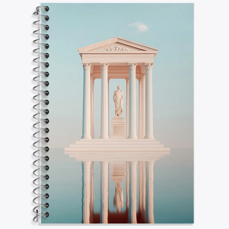 دفتر زبان 50 برگ خندالو مدل سه خط طرح پارتنون (Parthenon) کد F10778