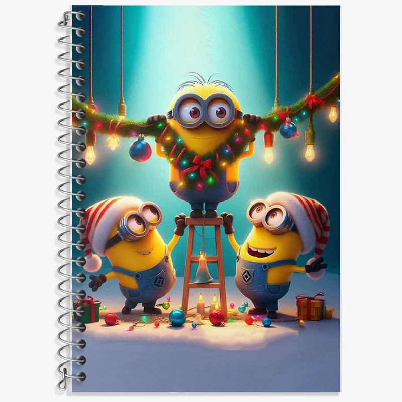 دفتر زبان 50 برگ خندالو مدل دو خط طرح مینیون ها (Minions) کد F8594