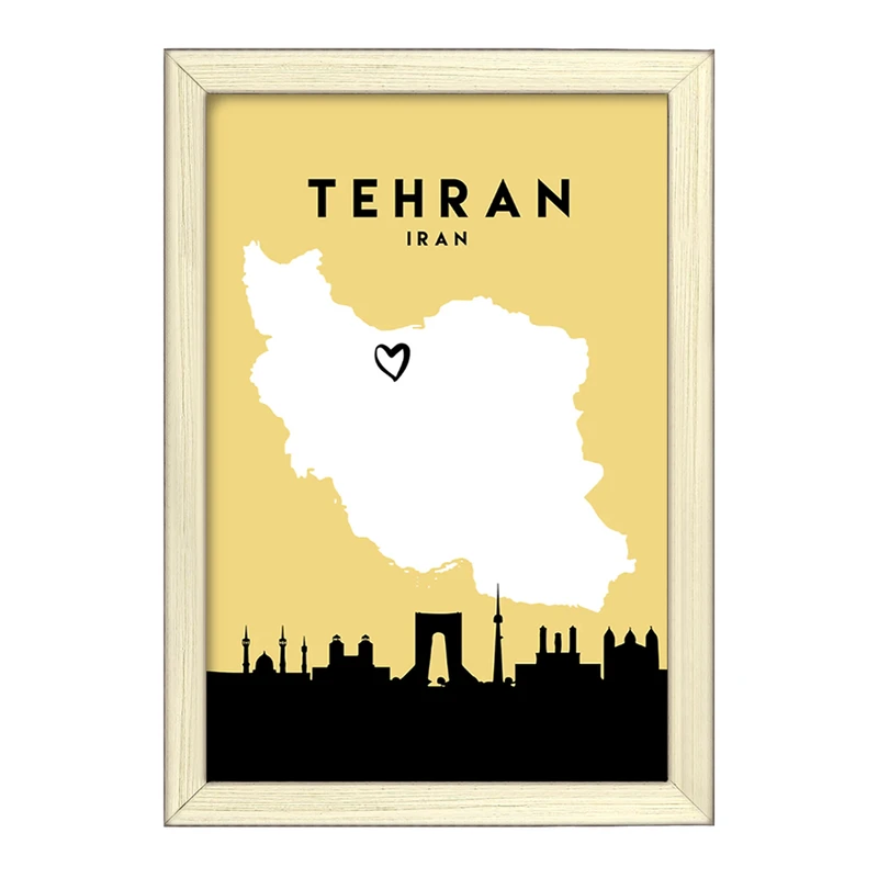 تابلو خندالو طرح نقشه ایران و تهران کد F1722