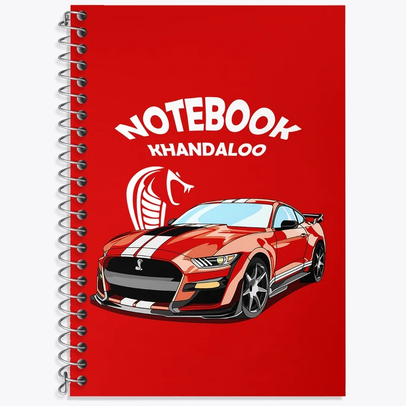 دفتر زبان 50 برگ خندالو مدل سه خط طرح ماشین اسپرت (Ford Mustang Shelby GT500) کد N7532