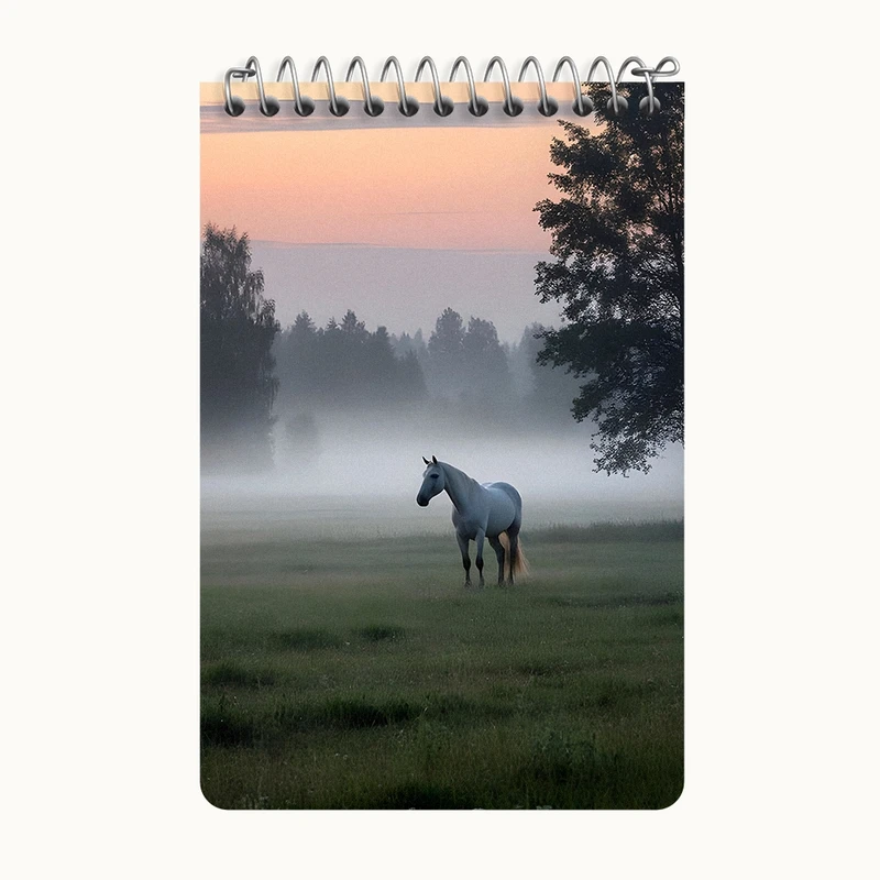 دفتر یادداشت 50 برگ خندالو طرح منظره و اسب کد F14377