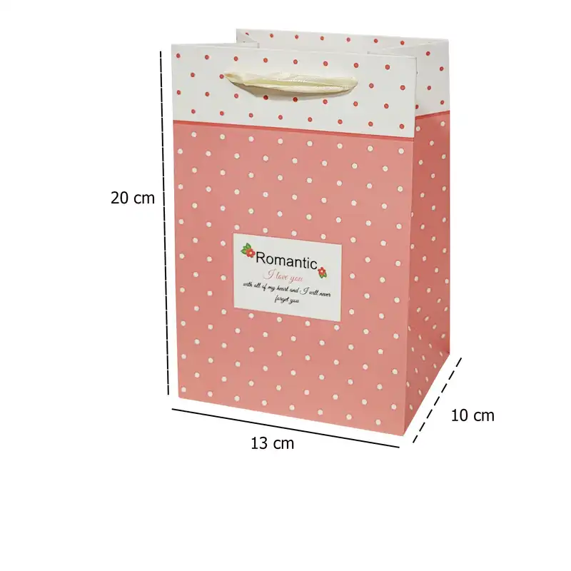 پاکت هدیه طرح خالخالی مدل رومانتیک کد 373