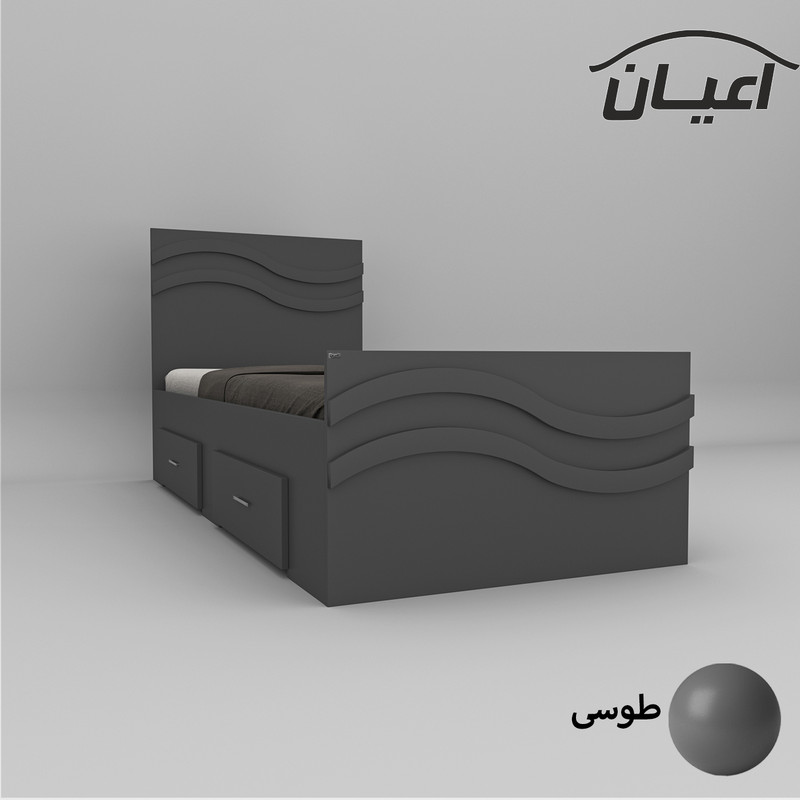 تخت خواب یکنفره اعیان مدل FH580 سایز 90x200 سانتی متر