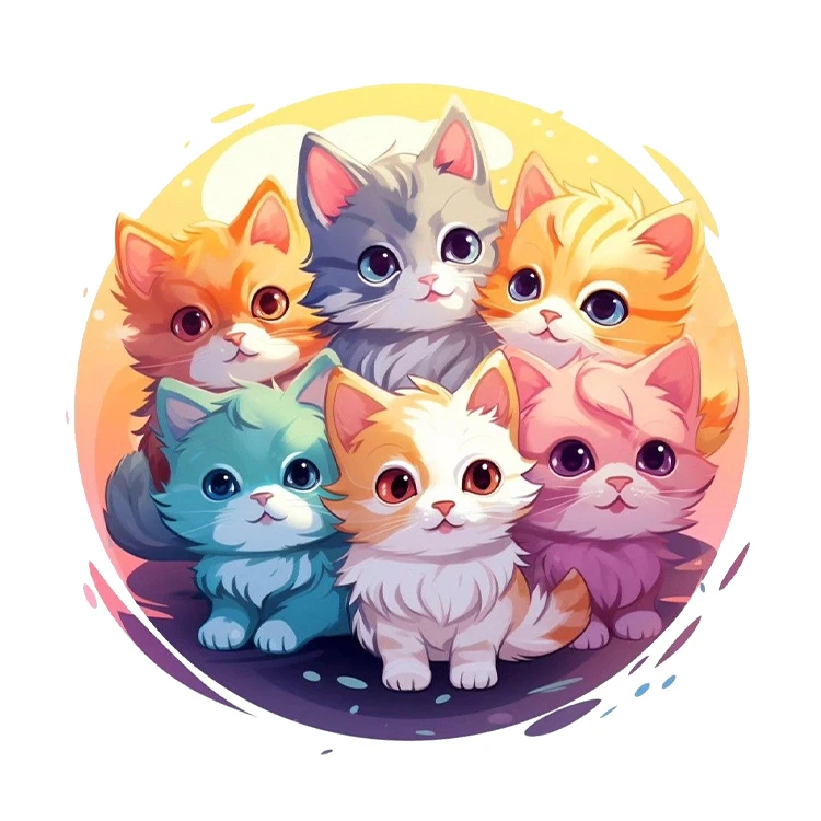 استیکر پارچه و لباس پاد آفرین مدل کارتونی کیوت گربه بامزه کد S3853