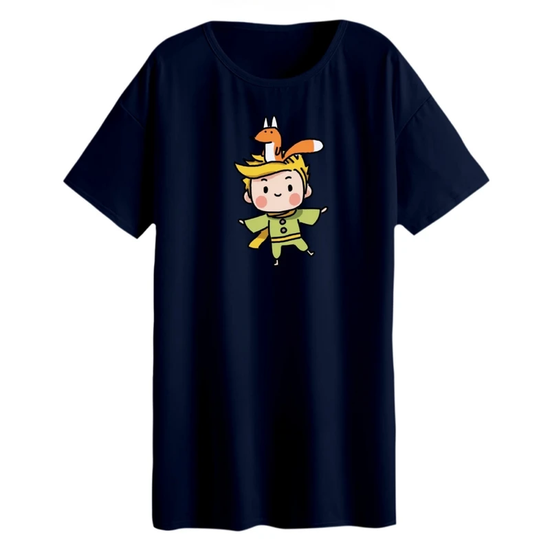 تی شرت لانگ آستین کوتاه زنانه مدل شازده کوچولو و روباه کد 3