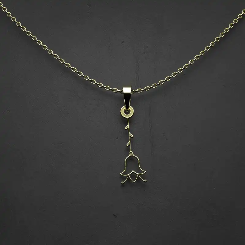 گردنبند طلا 18 عیار زنانه مدوپد مدل گل کد II2-1-1123