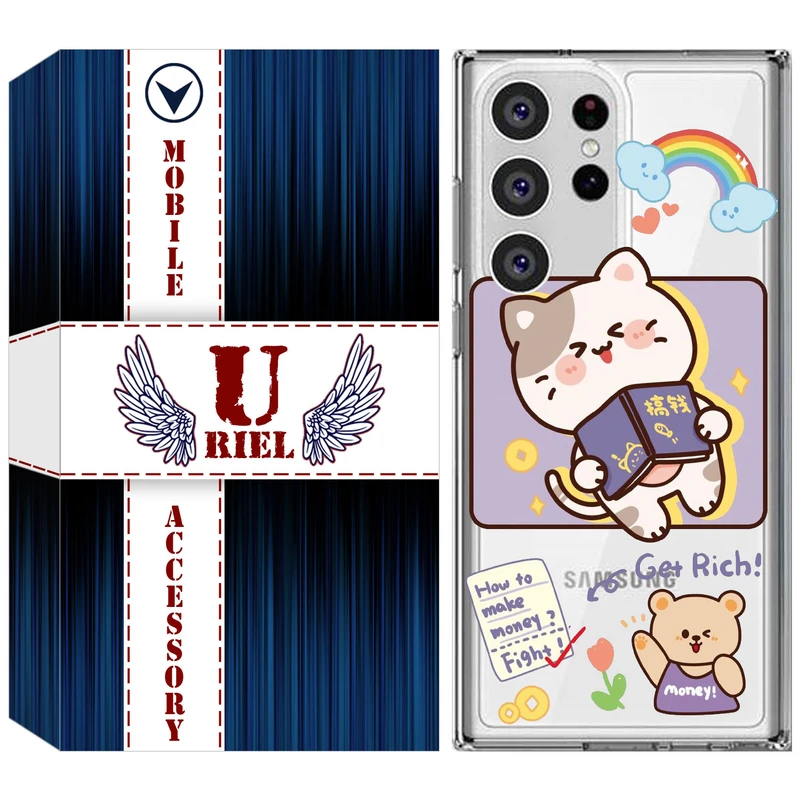 کاور یوریل مدل Clear کد 12 طرح گربه مناسب برای گوشی موبایل سامسونگ Galaxy S23 Ultra