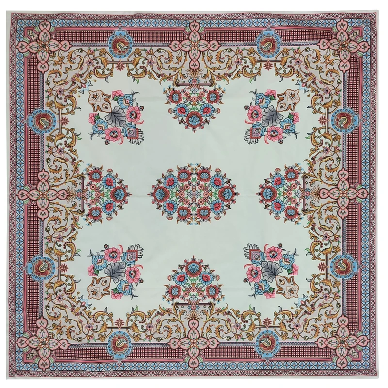 رومیزی نساجی دُر هنر یزد مدل هشت بهشت سایز 95x95 سانتی‌متر
