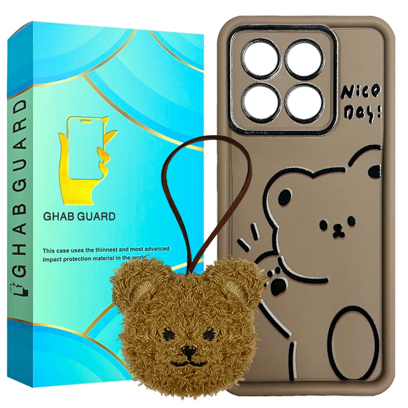 کاور قاب گارد طرح تدی مدل KHPA30 مناسب برای گوشی موبایل شیائومی Poco X6 Pro 5G به همراه بند آویز