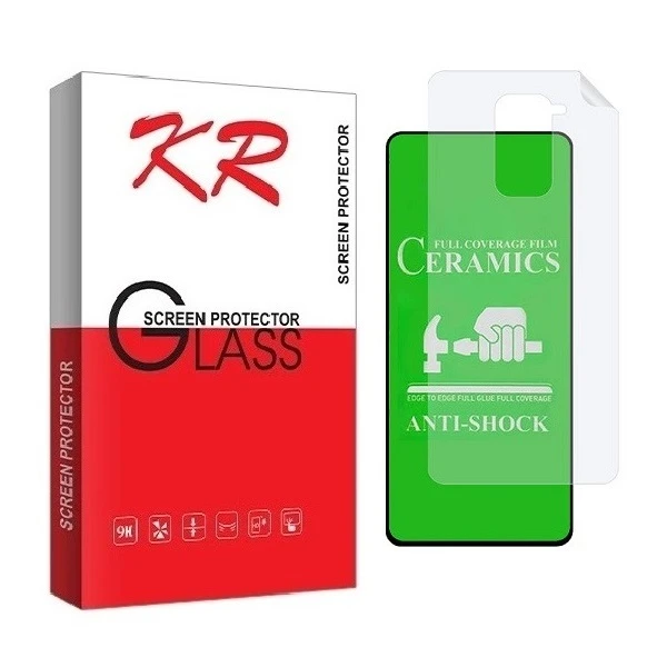 محافظ صفحه نمایش کی آر مدل 2CRN مناسب برای گوشی موبایل شیائومی Redmi Note 9 به همراه محافظ پشت گوشی