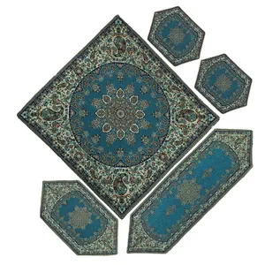 ست 5 تکه رومیزی ترمه طرح تابان