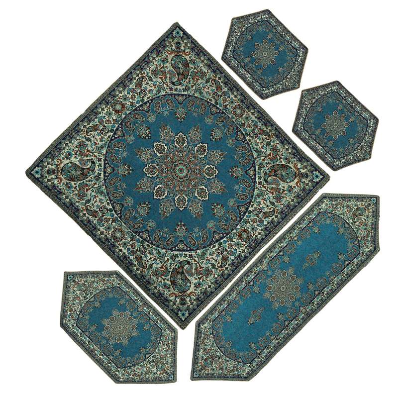 ست 5 تکه رومیزی ترمه طرح تابان