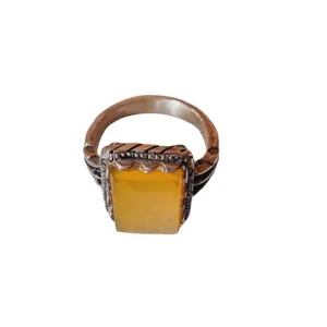 انگشتر نقره مردانه مدل عقیق خراسان کد 3