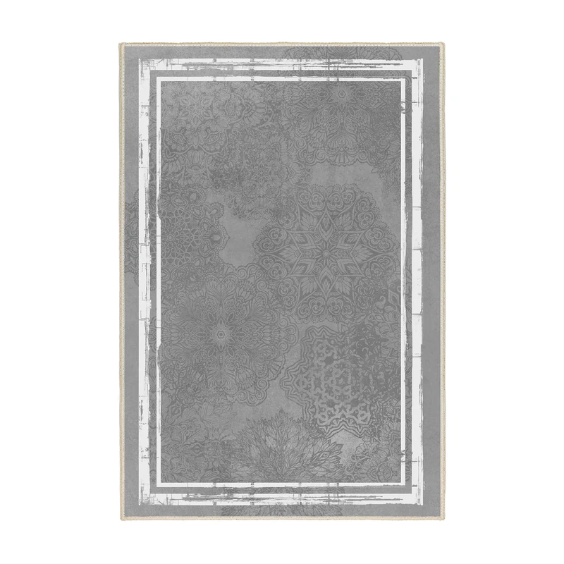 فرش ماشینی 1000 شانه اورکوم زمینه و حاشیه طوسی طرح مینیمال تارا کد OR.1111.04