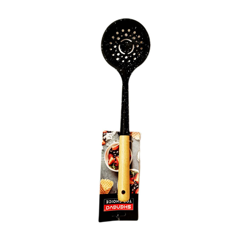 کفگیر شنگیا مدل سلیکونی دسته بامبو کد P3846
