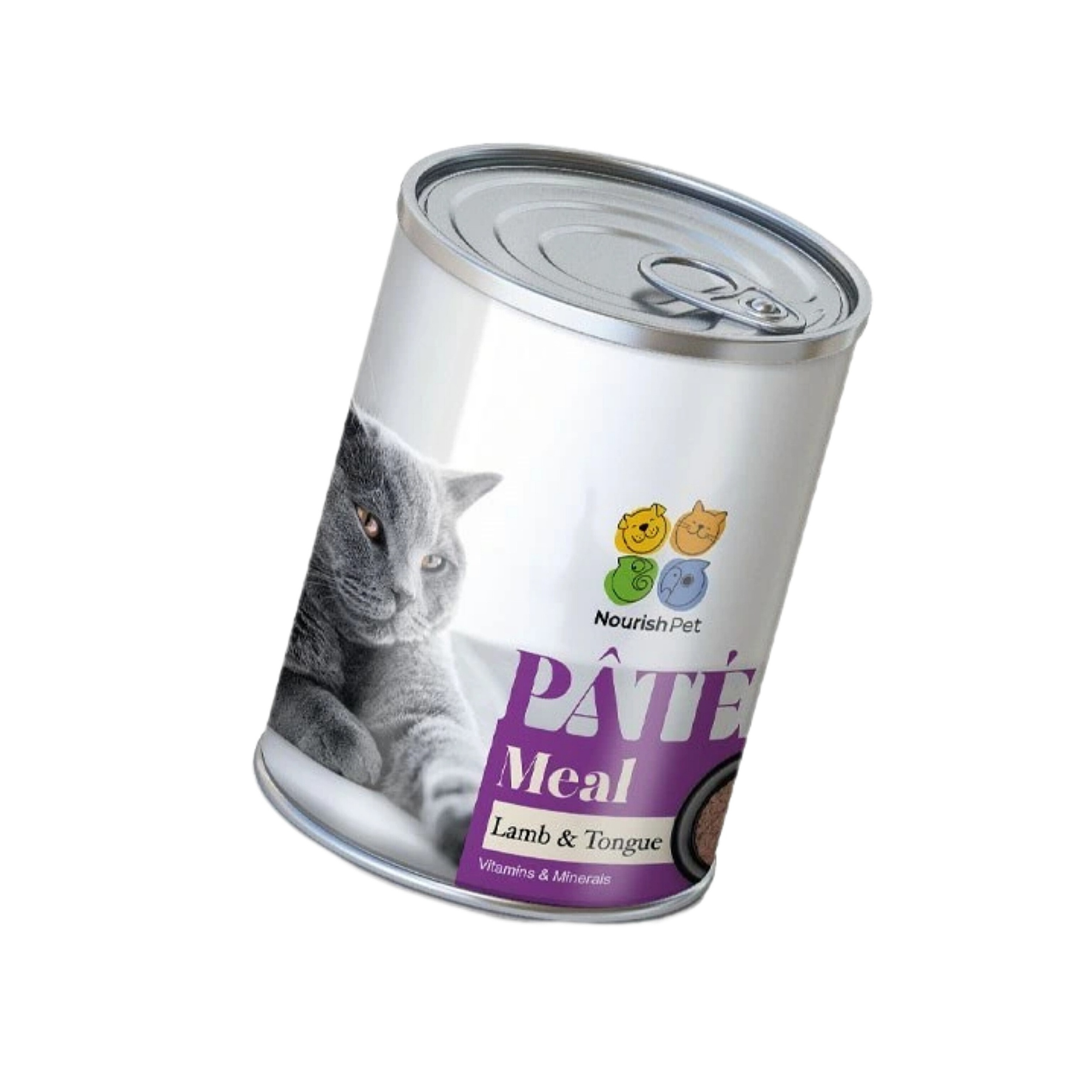 کنسرو گربه نوریش پت مدل پته گوشت بره و زبان وزن 400 گرم