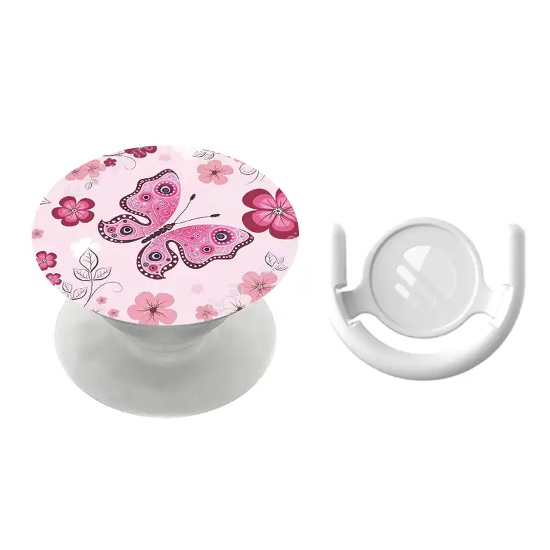 پایه نگهدارنده گوشی موبایل پاپ سوکت مگافون طرح پروانه مدل 7356 به همراه پاپ کلیپ