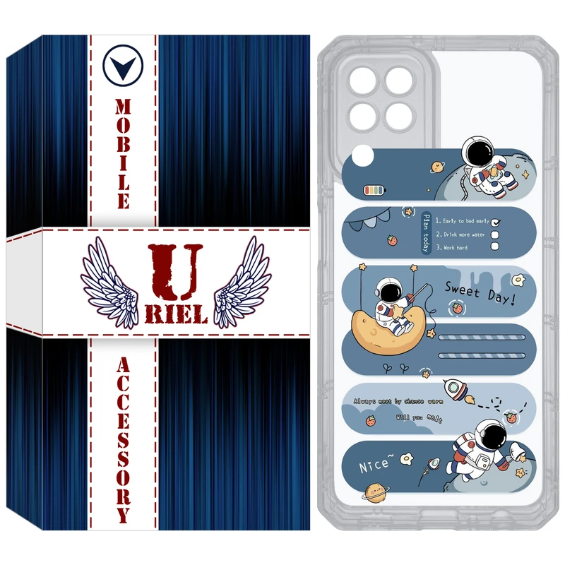 کاور یوریل مدل Clear کد 18 طرح فضانورد مناسب برای گوشی موبایل سامسونگ Galaxy A22 4G / M32 / M22