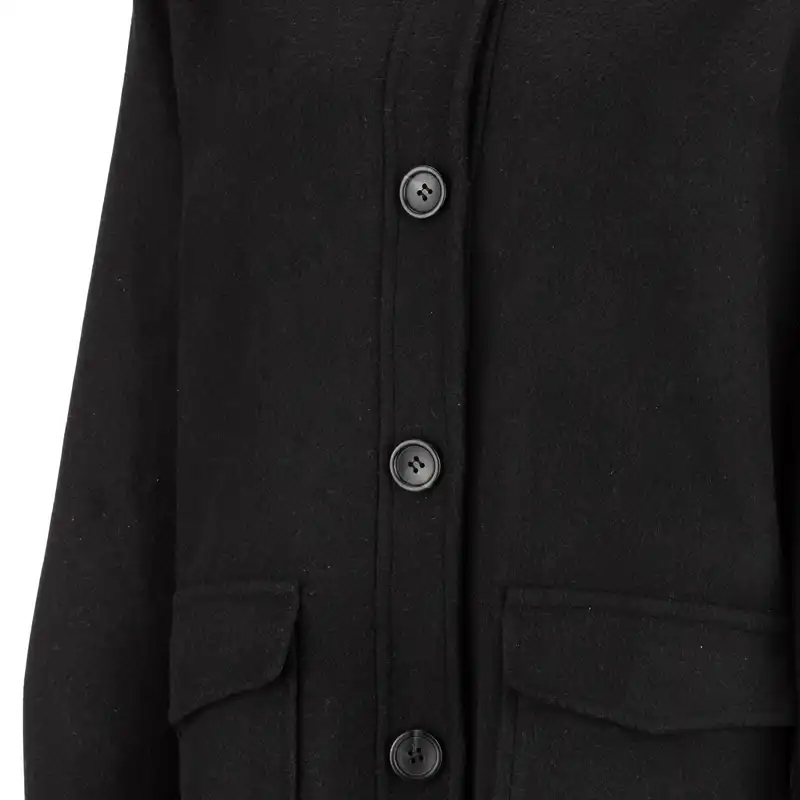 پالتو زنانه سرژه مدل دوجیب کد 232126 رنگ مشکی