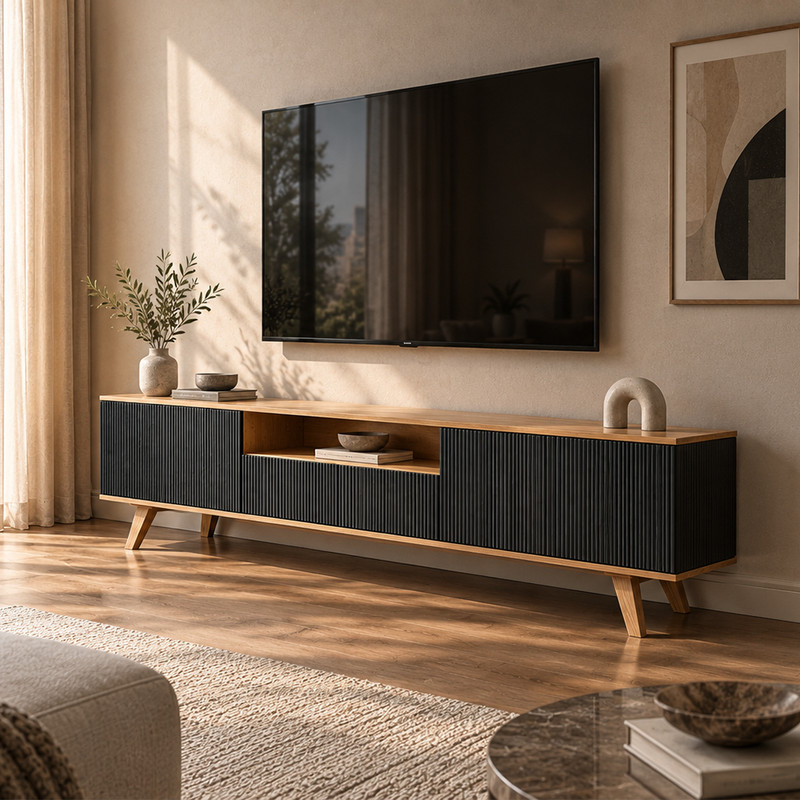 میز تلویزیون کد JW 118 مناسب برای تلویزیون تا 55 اینچ