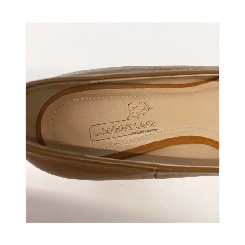کفش روزمره زنانه سرزمین چرم کد 141750 رنگ عسلی