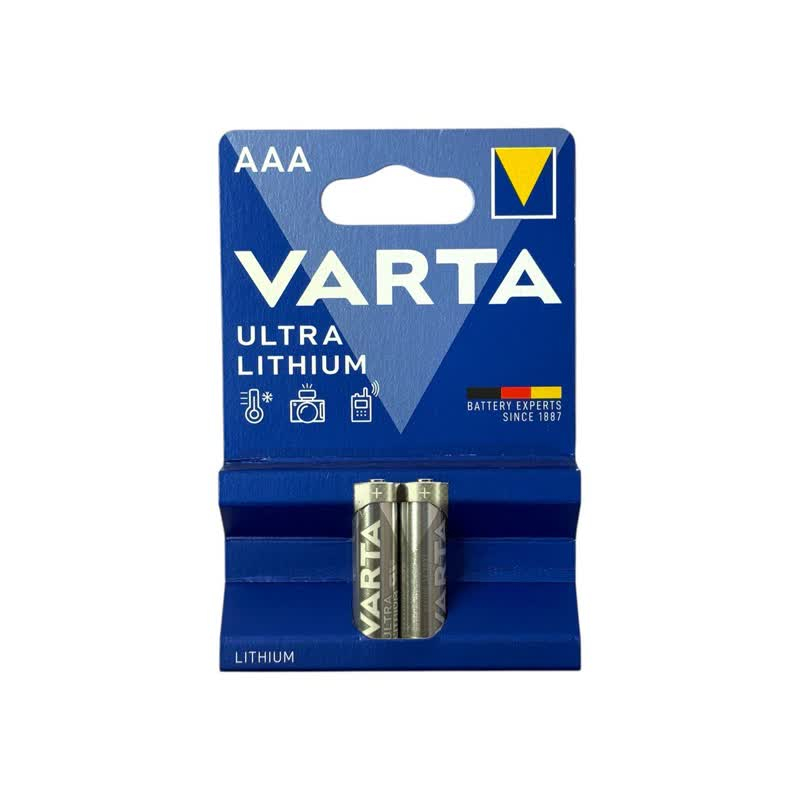 باتری نیم قلمی وارتا مدل ULTRA LITHIUM-AAA بسته 2 عددی