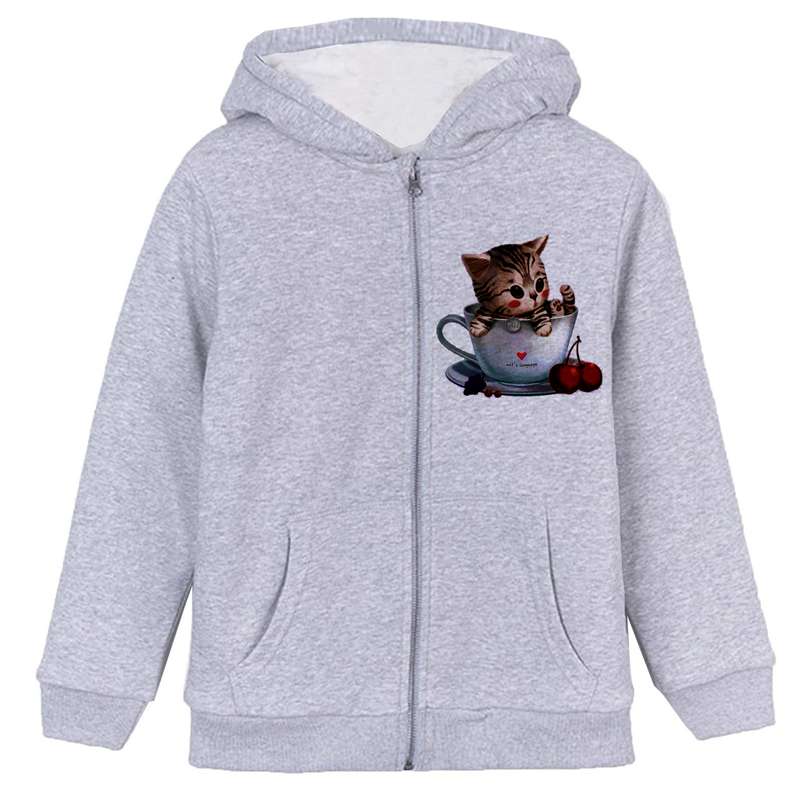 سویشرت دخترانه مدل گربه و فنجون F106